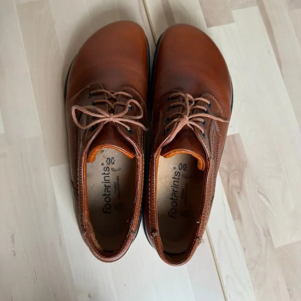 Footprint Birkenstocks Men’s Cognac Leather Lace Up Oxford Casual Shoes EU- 44‎